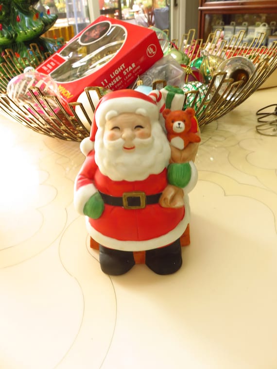 Vintage 1984 Ebeling & Reuss Co Jolly Santa Music Box Works Plays