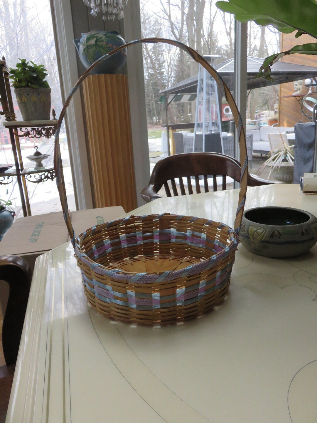 Vintage Wicker Easter Basket Etsy