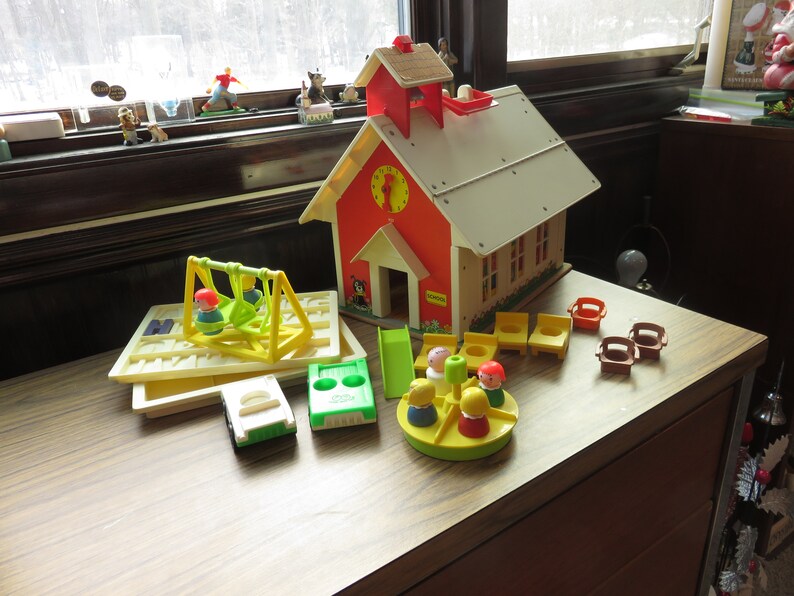 Vintage 1971 Fisher Price Play Family School Schoolhouse W Etsy