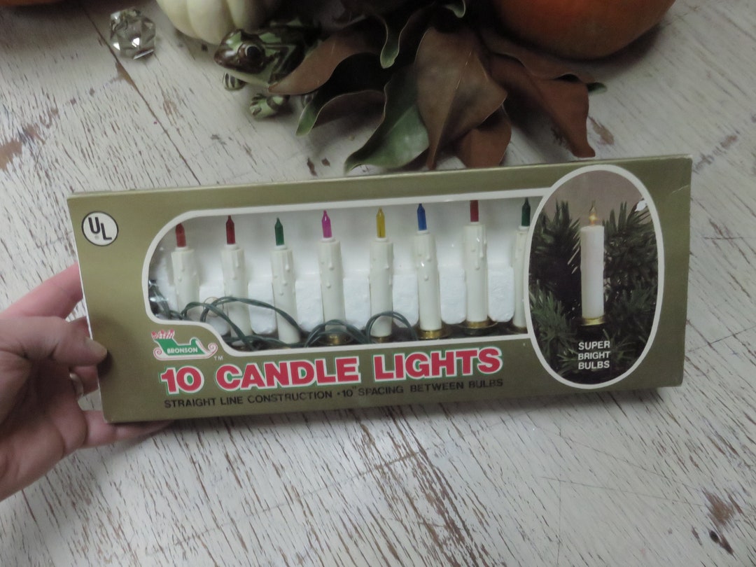 Vintage Bronson Candle Lights Christmas Tree Lights Strand Lighting