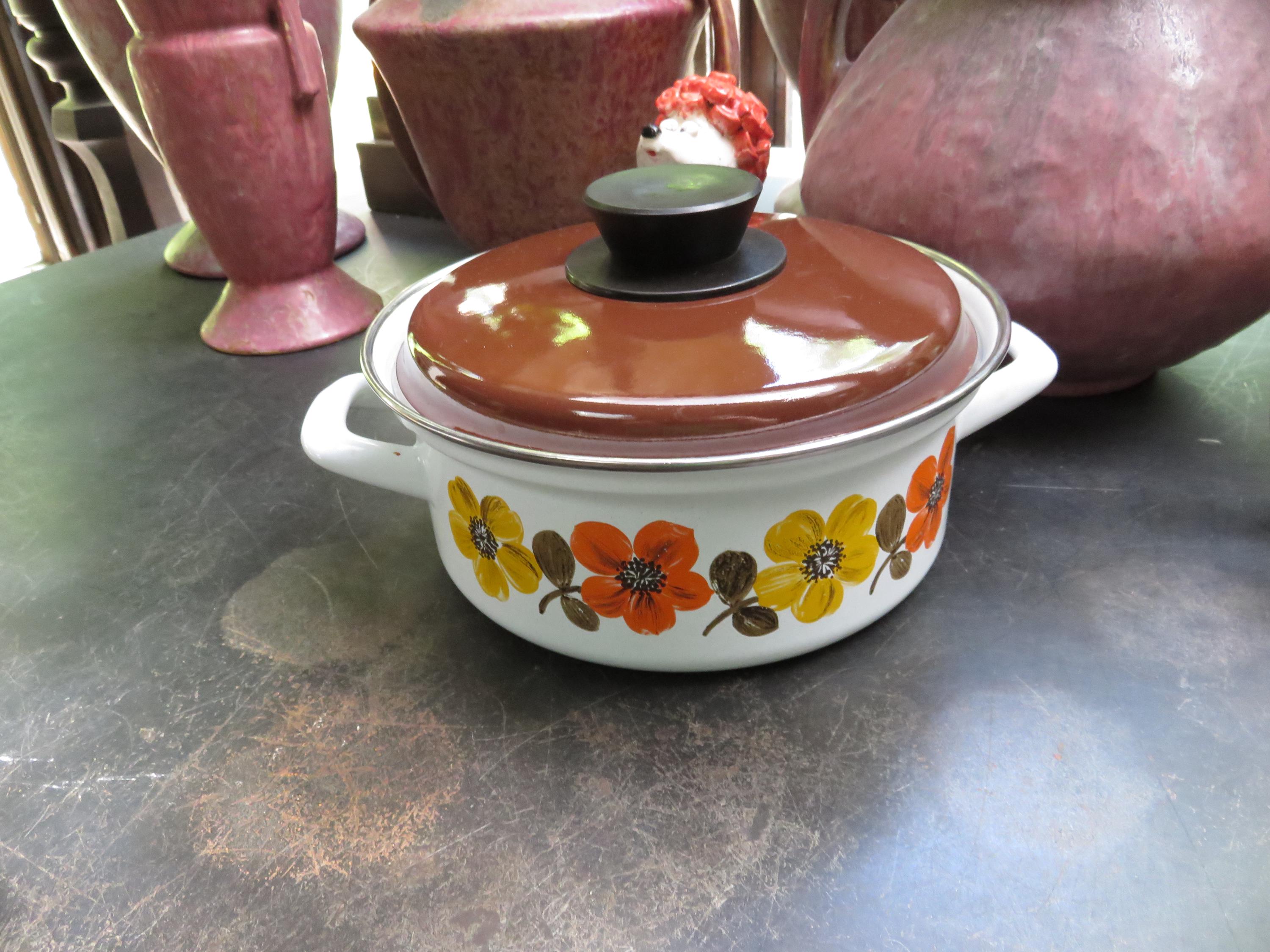 Austria email ホーロー ポット ヴィンテージ Austria Email Pot - Etsy