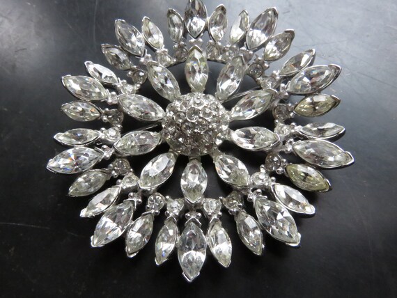 Vintage Bogoff Rhinestone Pin Brooch - image 2