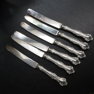 Vintage Lot of 6 Rogers & Bros A1 XII Crest 1906 Knife Knives Silverware Silverplated