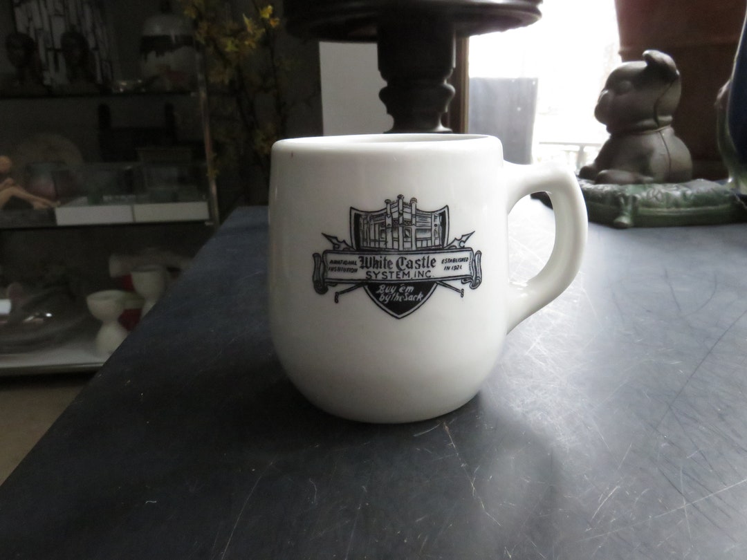 Vintage White Castle Coffee Cup Mug W/ashtray Bottom Etsy