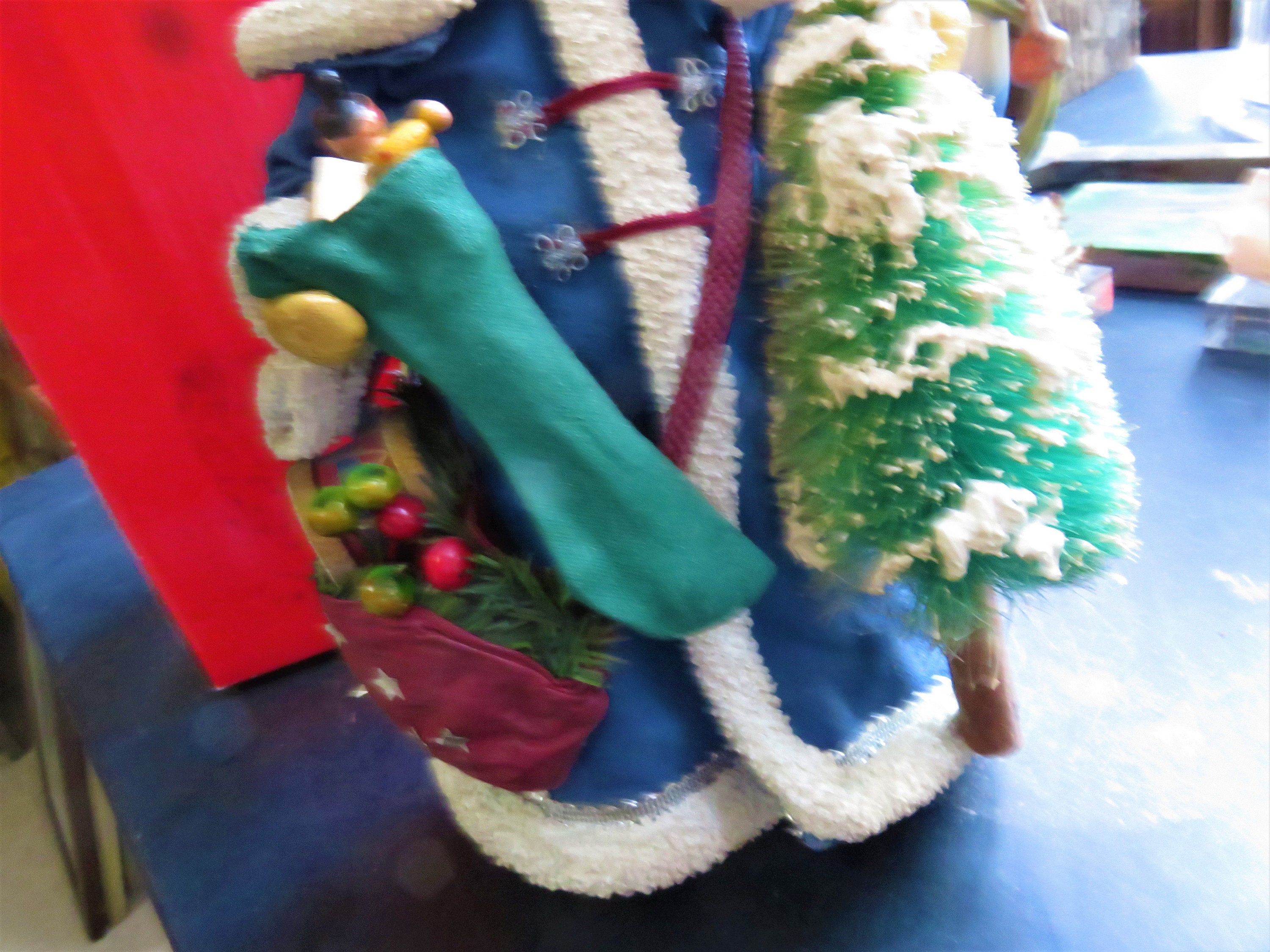 Santa Blue Robe Vintage Possible Dreams Santa Blue Robe Christmas Clothtiques Stocking ...