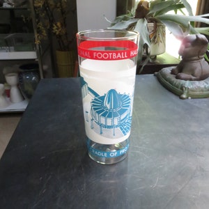 Vintage National Professional Football Hall of Fame Canton Ohio Souvenir Glass
