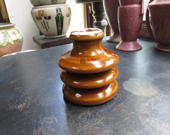 Vintage Porcelain Lapp Brown Ribbed Insulator K8