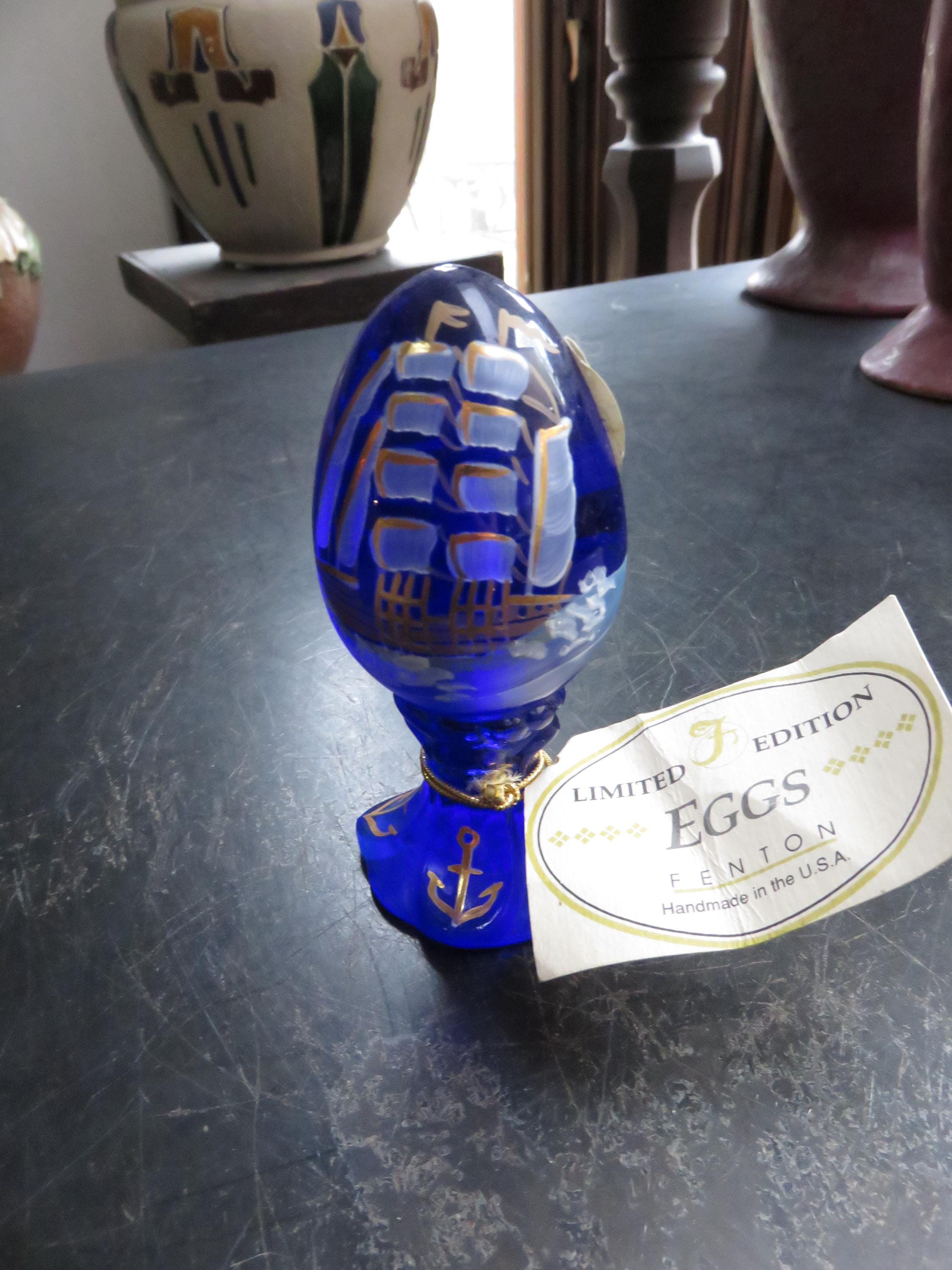 フェントン　幸運のゴールドエッグ スワロフスキー　限定ハンドペイントガラス Hand Painted Fenton Egg - Etsy