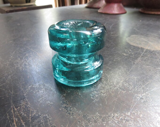 Vintage Small Aqua Telephone or Electrical Glass Spool Insulator - Etsy