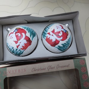 Vitbis Polonia Gran Lote de 2 Adornos de Árbol de Navidad de Santa Glitter