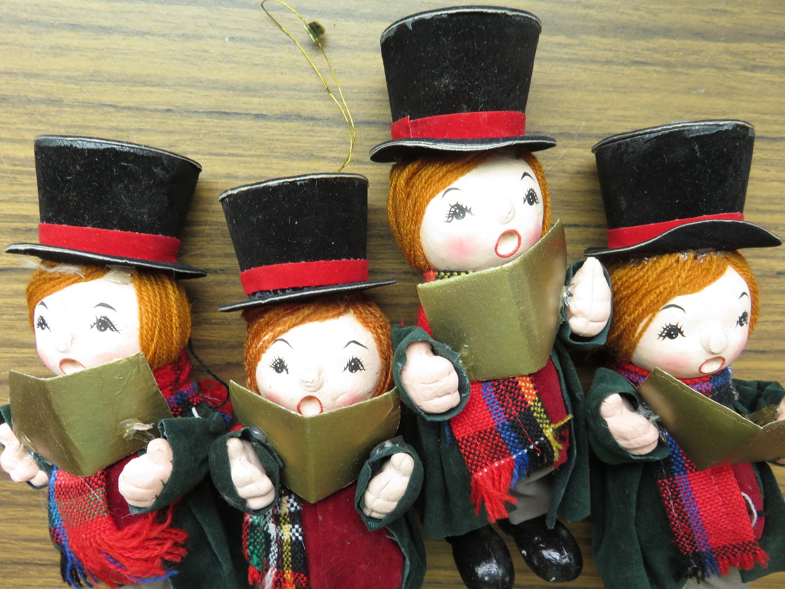 Vintage Lot of 4 Caroler Boys Felt Christmas Tree Ornaments | Etsy