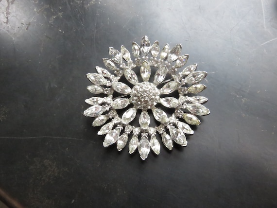 Vintage Bogoff Rhinestone Pin Brooch - image 1