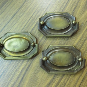 Vintage Ornate Lot of 3 Metal Drawer Handle Pulls Dresser Buffet Sideboard Cabinet