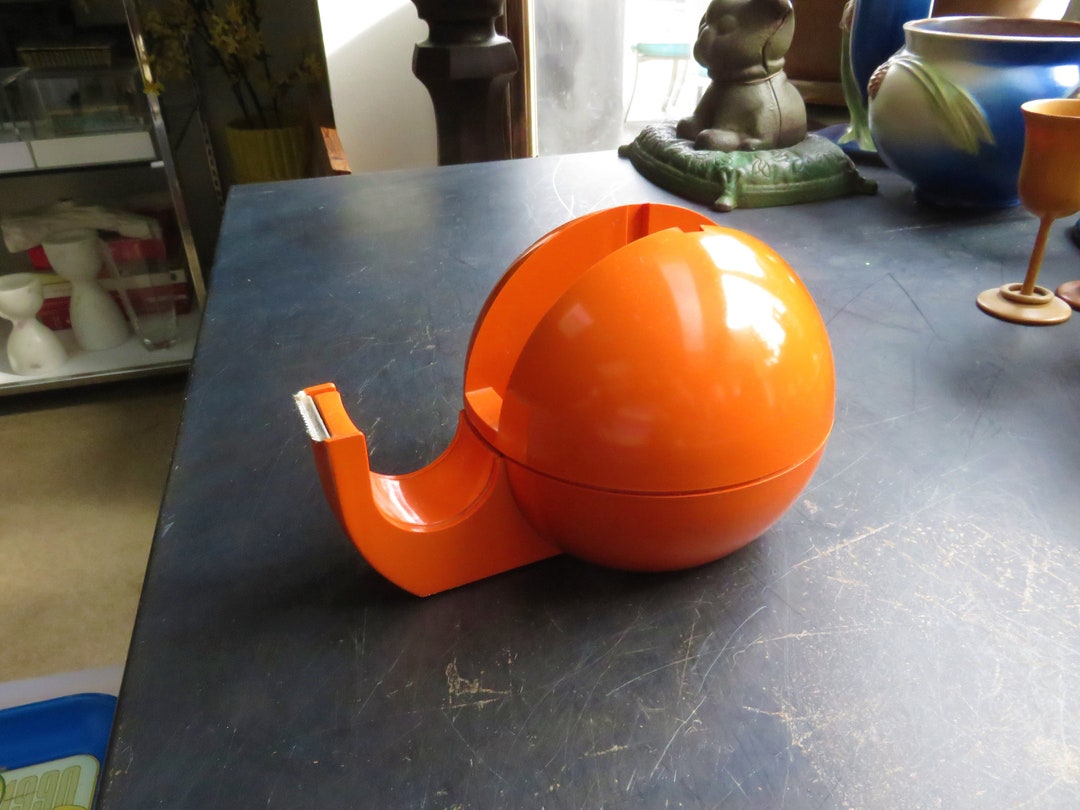 Vintage Orange Ball Tape Dispenser MCM Mid Century Modern Etsy