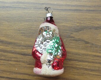 Vintage West-Duitsland Glitter Santa Christmas Tree Ornament