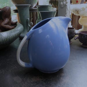 Vintage Hall Pottery Blue Pitcher