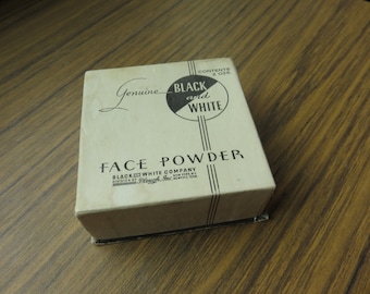 Echte Vintage-schwarz & weiß Gesicht Pulver Box 2 oz