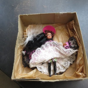 Vintage Tanagra Depose French Girl Doll in Box Caucan Rouge