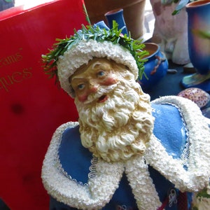 Santa Blue Robe Vintage Possible Dreams Santa Blue Robe Christmas Clothtiques Stocking ...