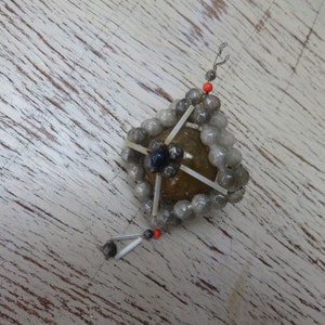 Antique Beaded Ball  Diamond Dangle Victorian Christmas Tree Ornament