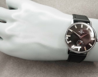Helbros Super-Flat Men's Watch 1960's Swiss Made 7 Jewel Manual Wind Movement