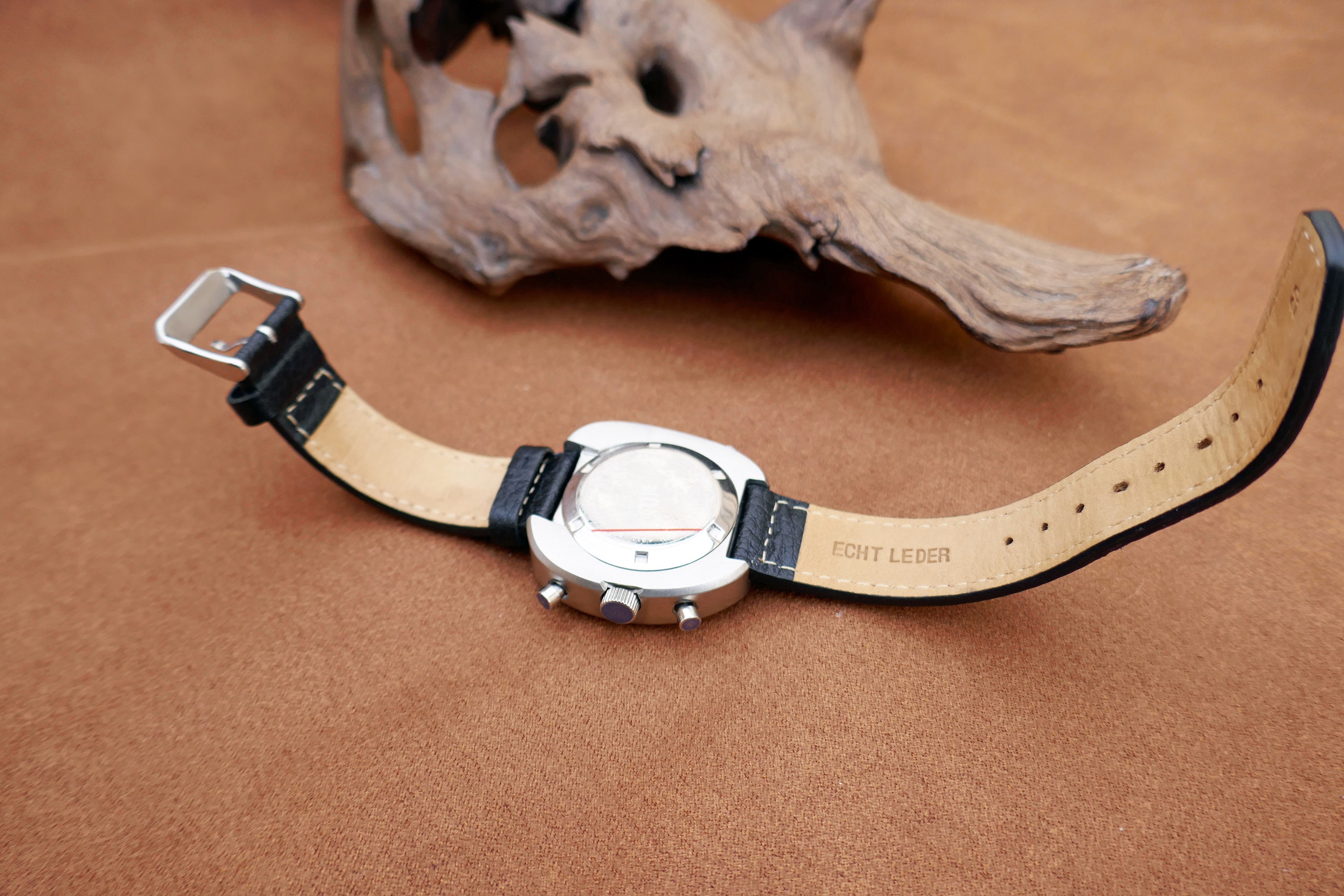 Sorna T23766-64 1970's Men's Watch Green Dial World Time 21 Jewel