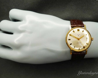 Elgin 1960's Men's Watch Silver Dial with 17 Jewel German Made Automatic Movement Rolled Gold Case