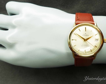 Traditie Herenhorloge 1950 Zwitsers 17 Jewel automatisch uurwerk gerolde gouden kast