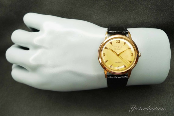 Invicta Invicta 34MM Herren Vintage Automatisch 3 Hand Silber Ziffernblatt Leder Uhr 