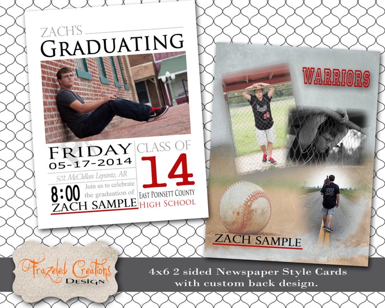 Paper Paper Party Supplies Fresh And Clean Newspaper Style Graduation Announcement