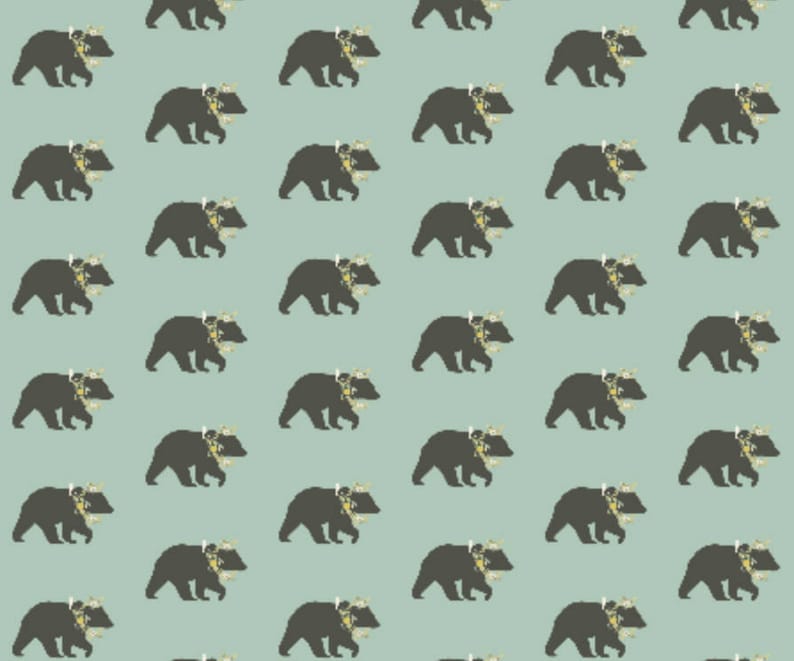 Bear Crib Sheet Gender Neutral Crib Bedding Bear Baby Bedding Woodland Crib Sheet Birch and Bear Bear Crib Sheets Sage Crib Sheet