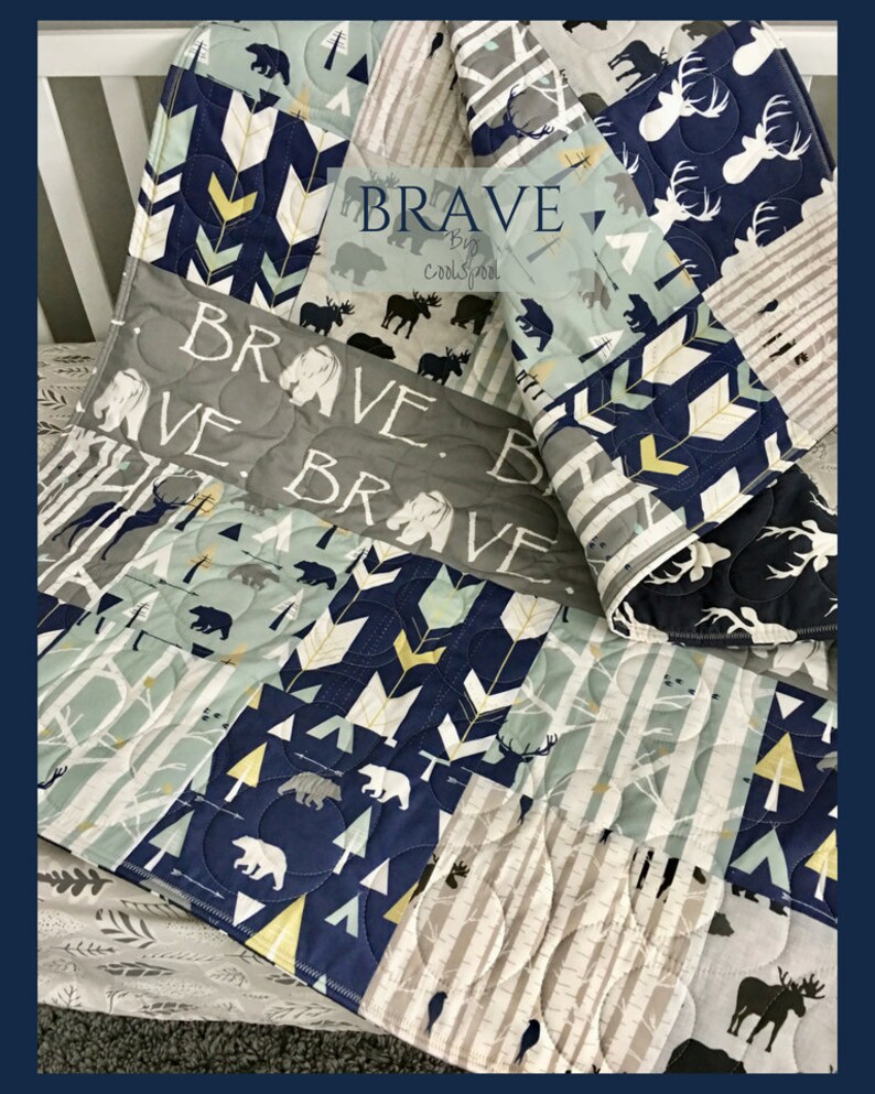 Baby Quilt Deer Baby Bedding Moose Woodland Crib Bedding Etsy