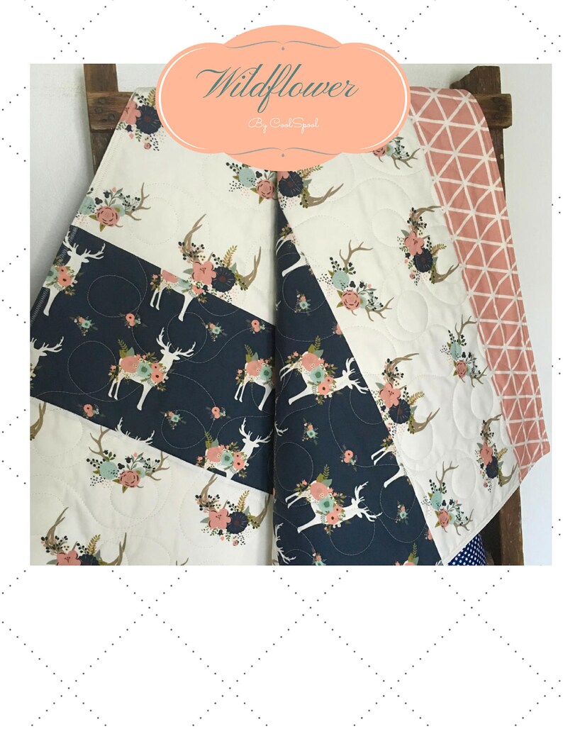 Deer Baby Quilt Baby Quilt Girl Woodland Crib Quilt Baby Etsy