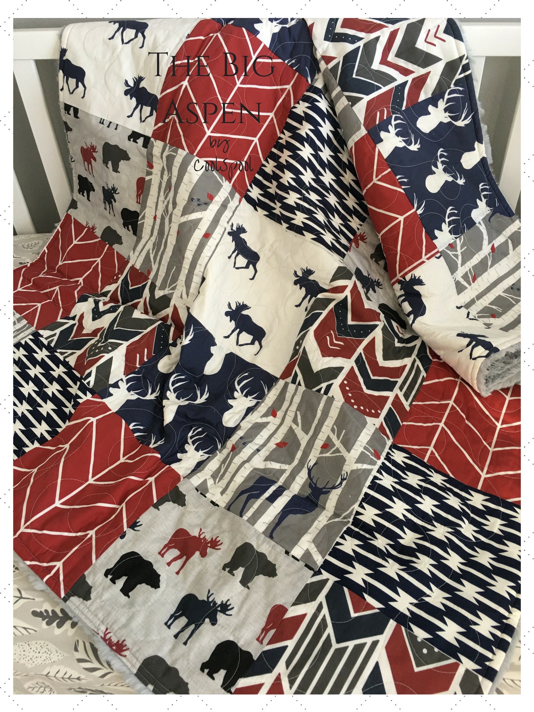 Baby Quilt Boy Woodland Baby Bedding Woodland Nursery Boy Etsy