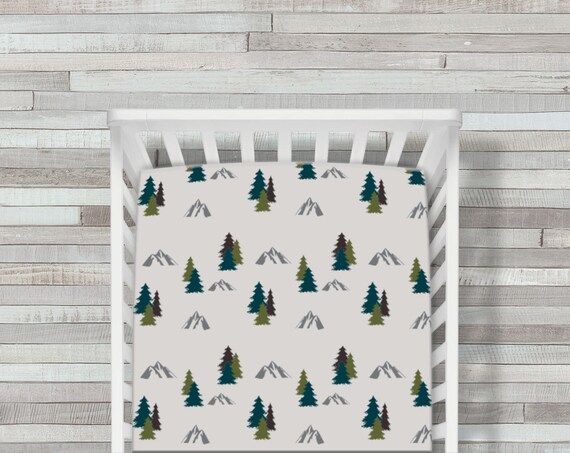 mountain crib sheet
