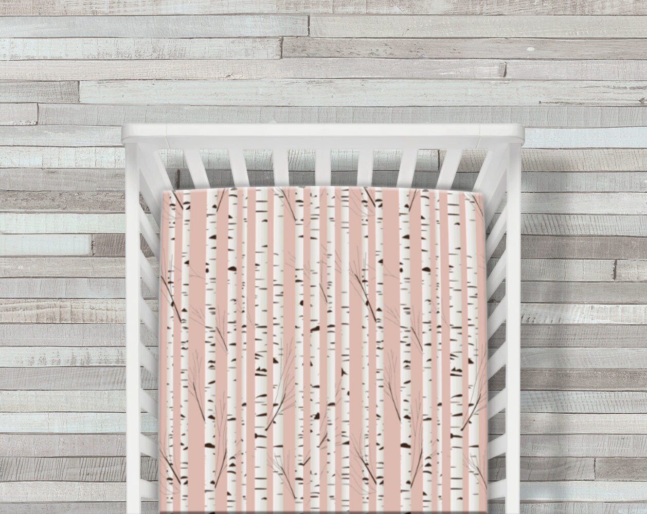 birch tree crib sheet