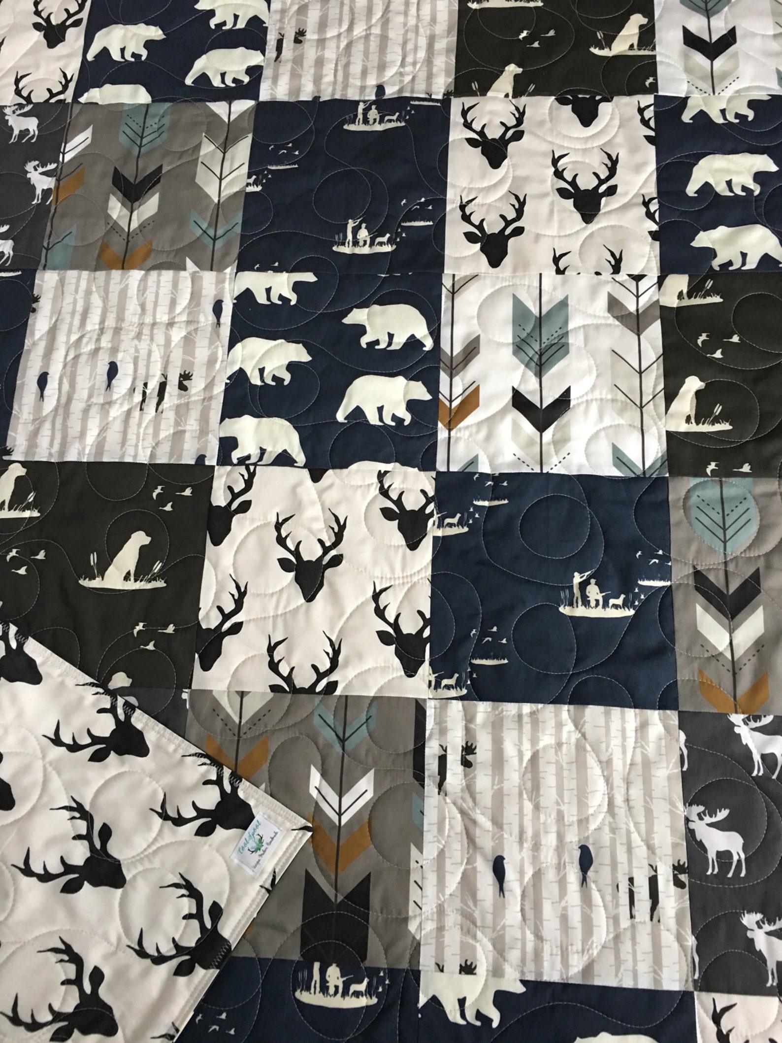 Baby Boy Quilt Baby Quilt Boy Woodland Boy Quilt Hunting Etsy