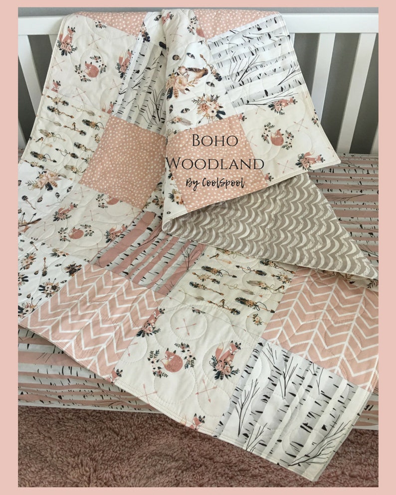 baby girl fox crib bedding