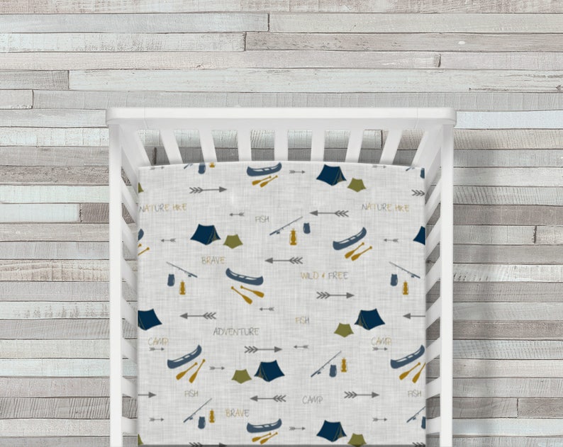camping crib bedding