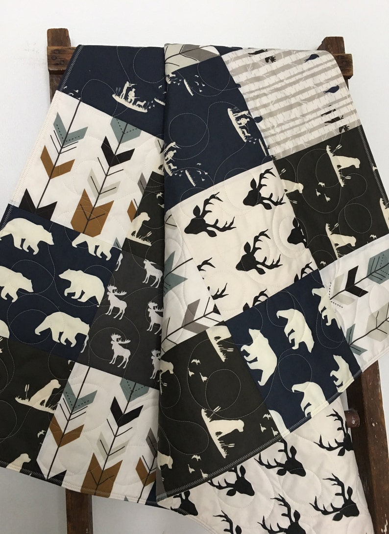 Baby Boy Quilt Baby Quilt Boy Woodland Boy Quilt Hunting Etsy