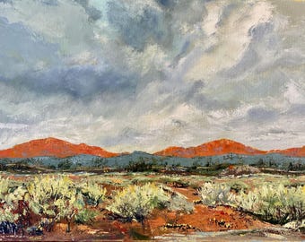 Silver Sage Desert Landscape Art Print: New Mexico Wall Decor, Southwest Painting
