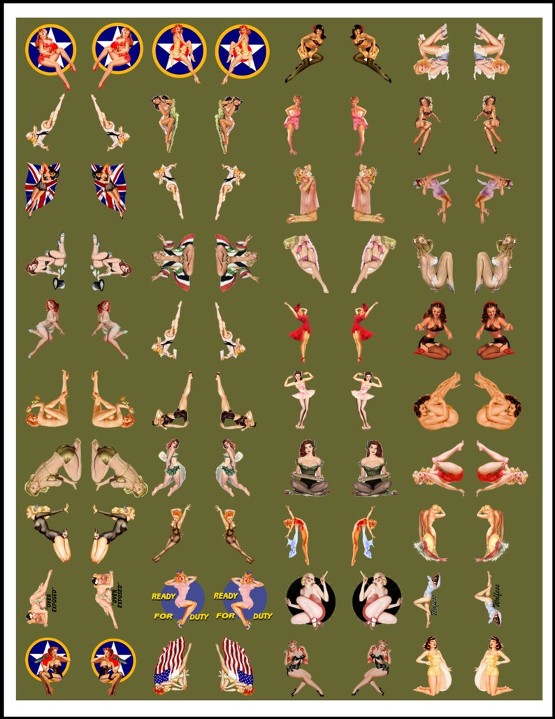 Decals & Stickers Collectibles Model building Pinup Girl Waterslide