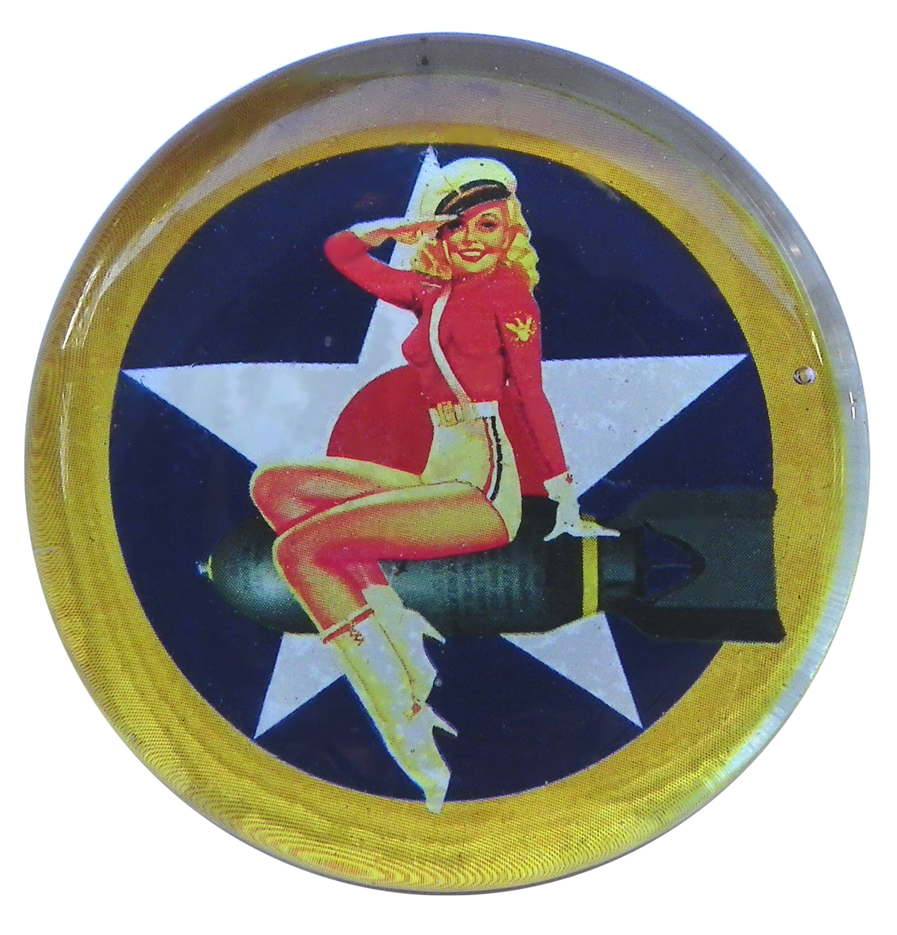 Blond Pinup Riding Bomb Military Roundel Star Bomber Nose Art Etsy