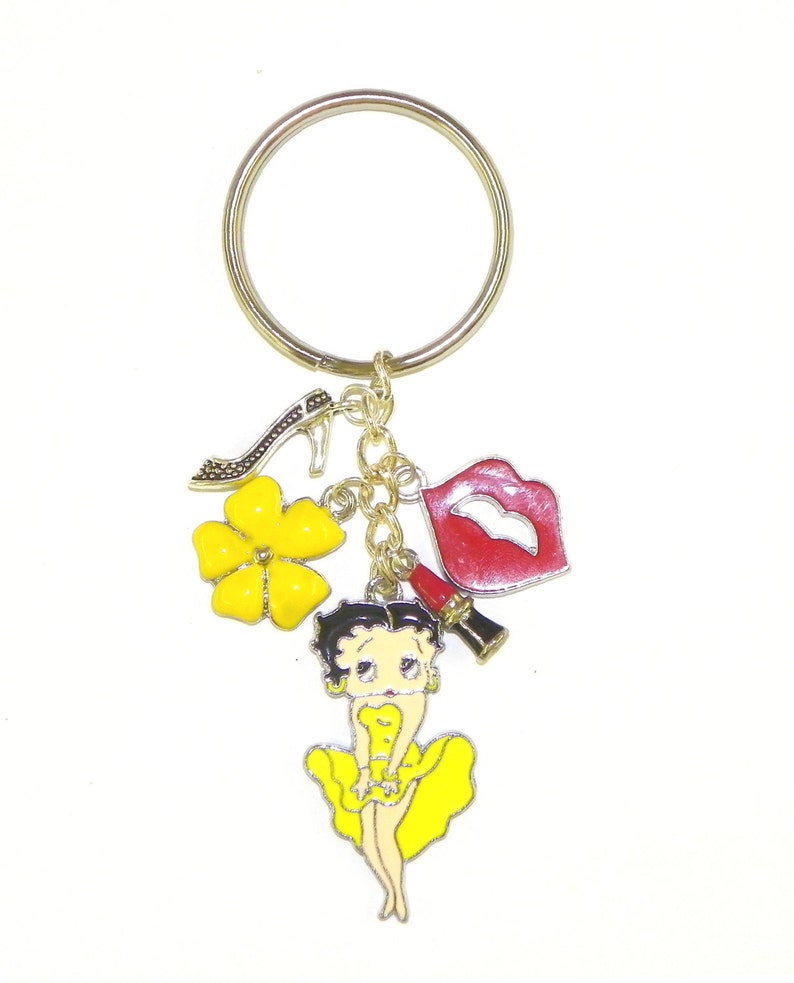 Betty Boop I LOVE BETTY BOOP ENAMEL KEY CHAIN brand new