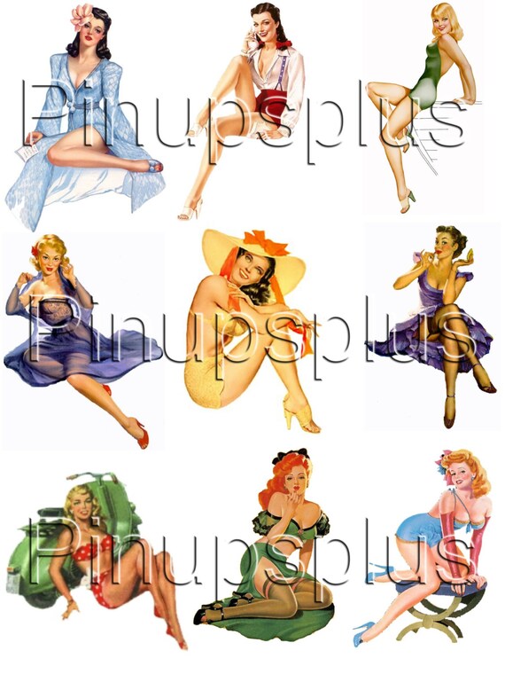 PinUp Decal Waterslide Guitar Sexy Vintage Decals 35 Etsy
