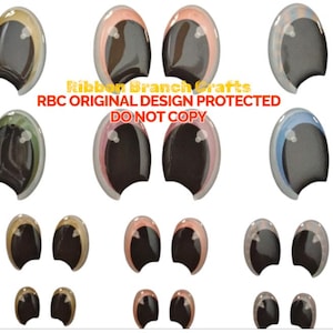 RBC#22 / ORIGINAL DESIGN / Resin eyes for clay / Ribbon Branch Crafts / air dry foam clay / porcelain clay / doll eyes /felt eyes
