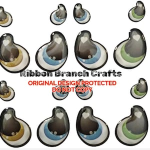 RBC#16 / ORIGINAL DESIGN / Resin eyes for clay / Ribbon Branch Crafts / air dry foam clay / porcelain clay / doll eyes