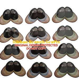 RBC#13 / ORIGINAL DESIGN/primitive country style / Resin eyes for clay / Ribbon Branch Crafts / air dry foam clay / porcelain clay / doll ey