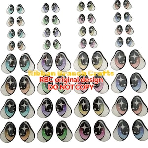RBC#6 / ORIGINAL DESIGN / Resin eyes for clay / Ribbon Branch Crafts / air dry foam clay / porcelain clay / doll eyes