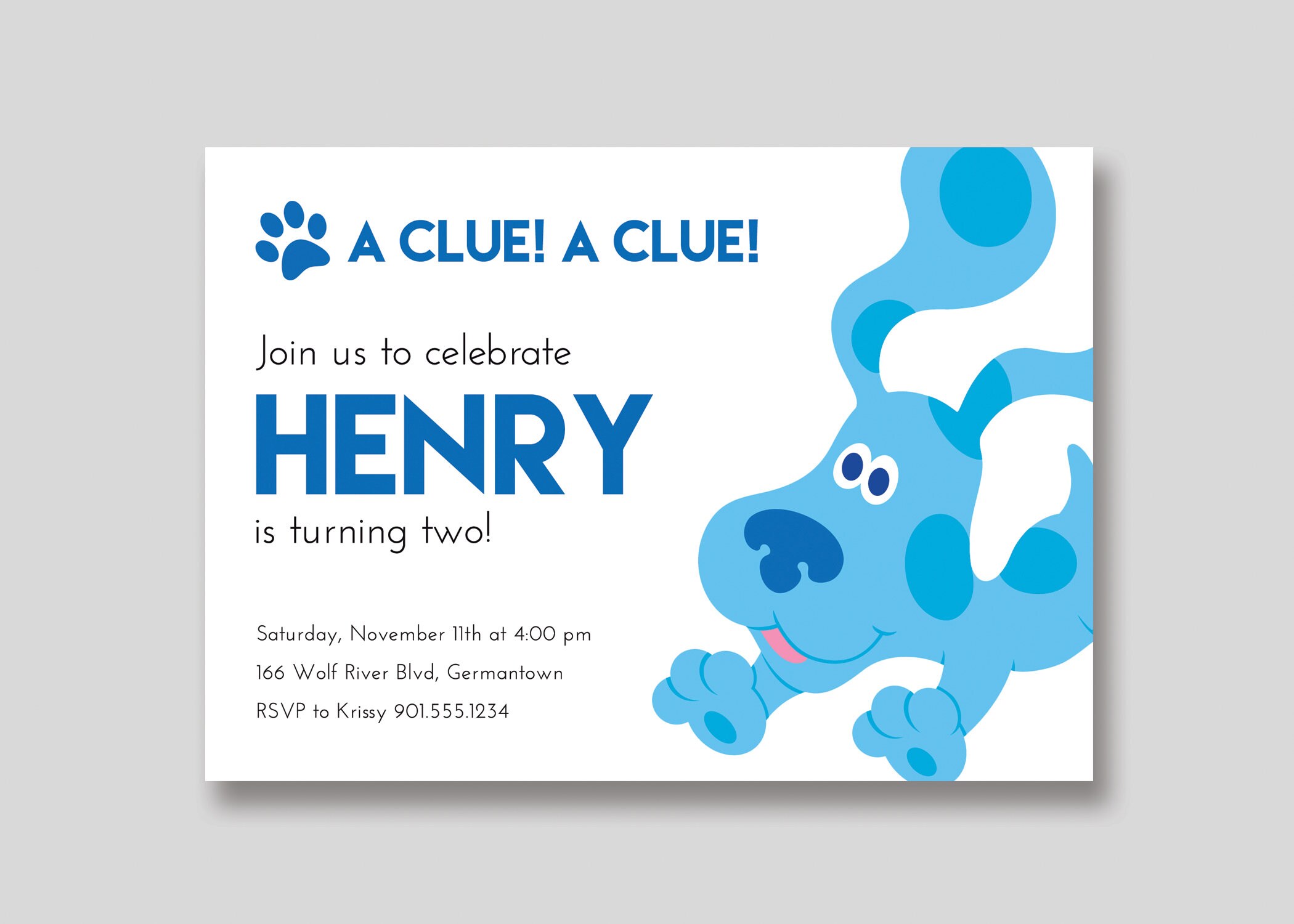 Blue s Clues Birthday Invitation Custom DIY Printable Etsy